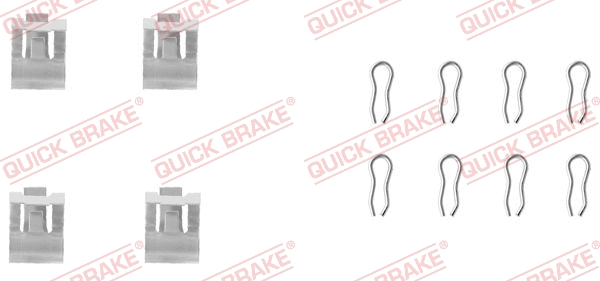 Diskinių stabdžių trinkelių priedų komplektas QUICK BRAKE 109-1055