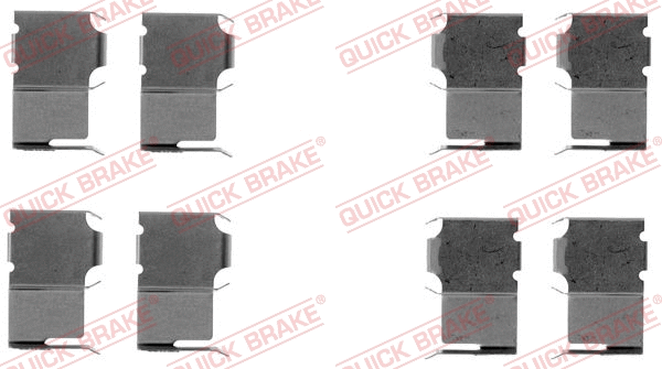 Diskinių stabdžių trinkelių priedų komplektas QUICK BRAKE 109-1063