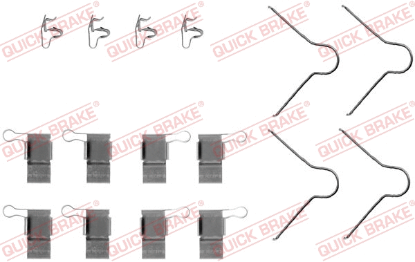 Diskinių stabdžių trinkelių priedų komplektas QUICK BRAKE 109-1089