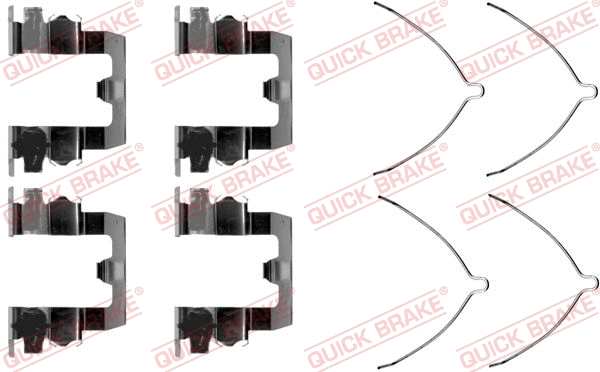Diskinių stabdžių trinkelių priedų komplektas QUICK BRAKE 109-1095