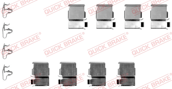 Diskinių stabdžių trinkelių priedų komplektas QUICK BRAKE 109-1133