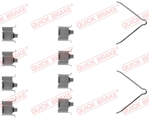 Diskinių stabdžių trinkelių priedų komplektas QUICK BRAKE 109-1166