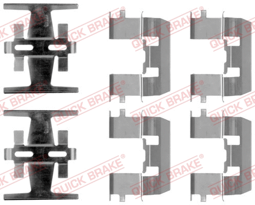 Diskinių stabdžių trinkelių priedų komplektas QUICK BRAKE 109-1208