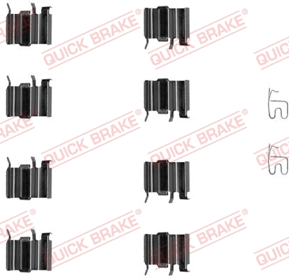 Diskinių stabdžių trinkelių priedų komplektas QUICK BRAKE 109-1244