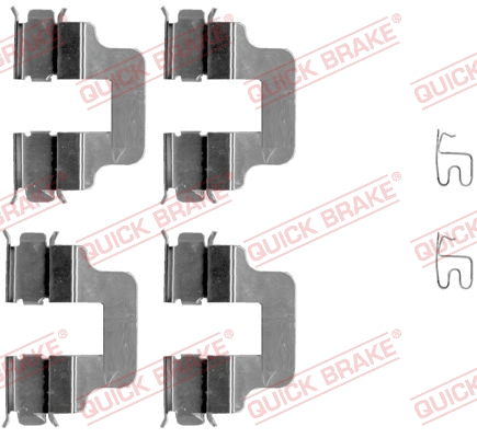 Diskinių stabdžių trinkelių priedų komplektas QUICK BRAKE 109-1245