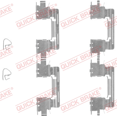 Diskinių stabdžių trinkelių priedų komplektas QUICK BRAKE 109-1613