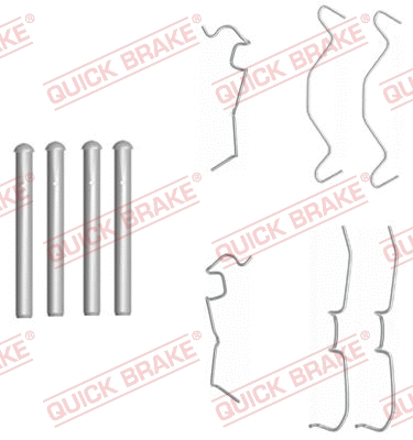 Diskinių stabdžių trinkelių priedų komplektas QUICK BRAKE 109-1650