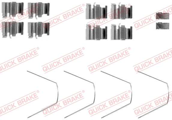 Diskinių stabdžių trinkelių priedų komplektas QUICK BRAKE 109-1651