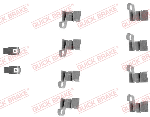 Diskinių stabdžių trinkelių priedų komplektas QUICK BRAKE 109-1671