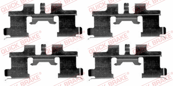 Diskinių stabdžių trinkelių priedų komplektas QUICK BRAKE 109-1677