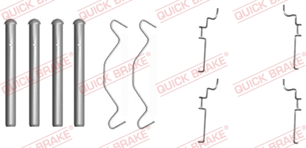 Diskinių stabdžių trinkelių priedų komplektas QUICK BRAKE 109-1683