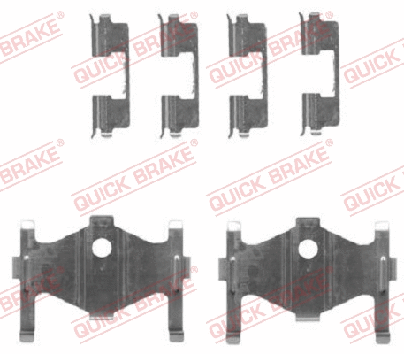 Diskinių stabdžių trinkelių priedų komplektas QUICK BRAKE 109-1710