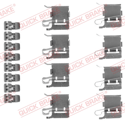 Diskinių stabdžių trinkelių priedų komplektas QUICK BRAKE 109-1748