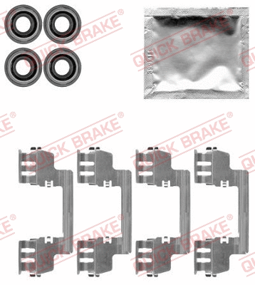 Diskinių stabdžių trinkelių priedų komplektas QUICK BRAKE 109-1784