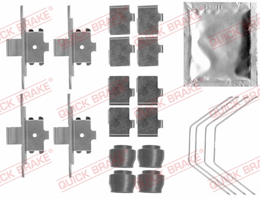 Diskinių stabdžių trinkelių priedų komplektas QUICK BRAKE 109-1791