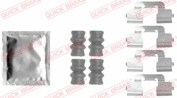 Diskinių stabdžių trinkelių priedų komplektas QUICK BRAKE 109-1797