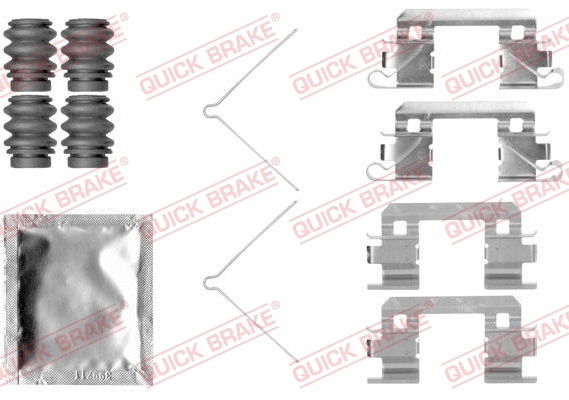 Diskinių stabdžių trinkelių priedų komplektas QUICK BRAKE 109-1811