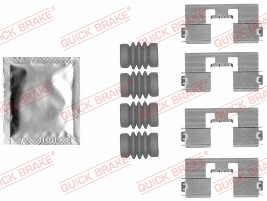 Diskinių stabdžių trinkelių priedų komplektas QUICK BRAKE 109-1818