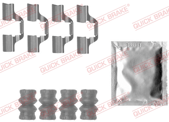 Diskinių stabdžių trinkelių priedų komplektas QUICK BRAKE 109-1827