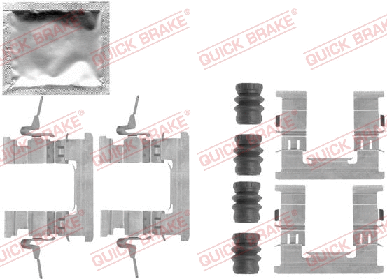 Diskinių stabdžių trinkelių priedų komplektas QUICK BRAKE 109-1853