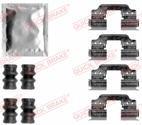 Diskinių stabdžių trinkelių priedų komplektas QUICK BRAKE 109-1858