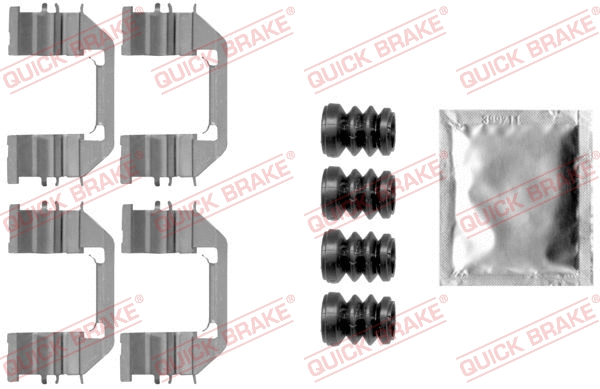 Diskinių stabdžių trinkelių priedų komplektas QUICK BRAKE 109-1888
