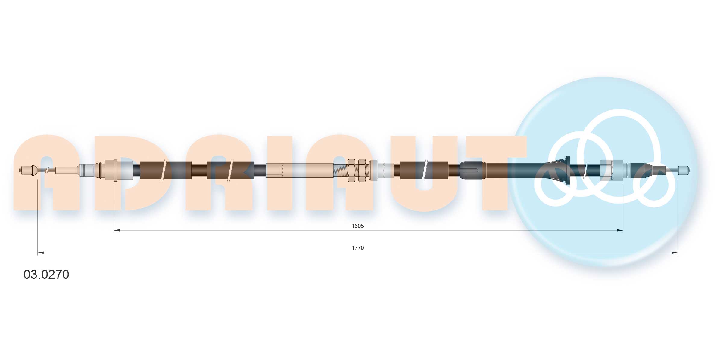 Stovėjimo stabdžio trosas ADRIAUTO 03.0270