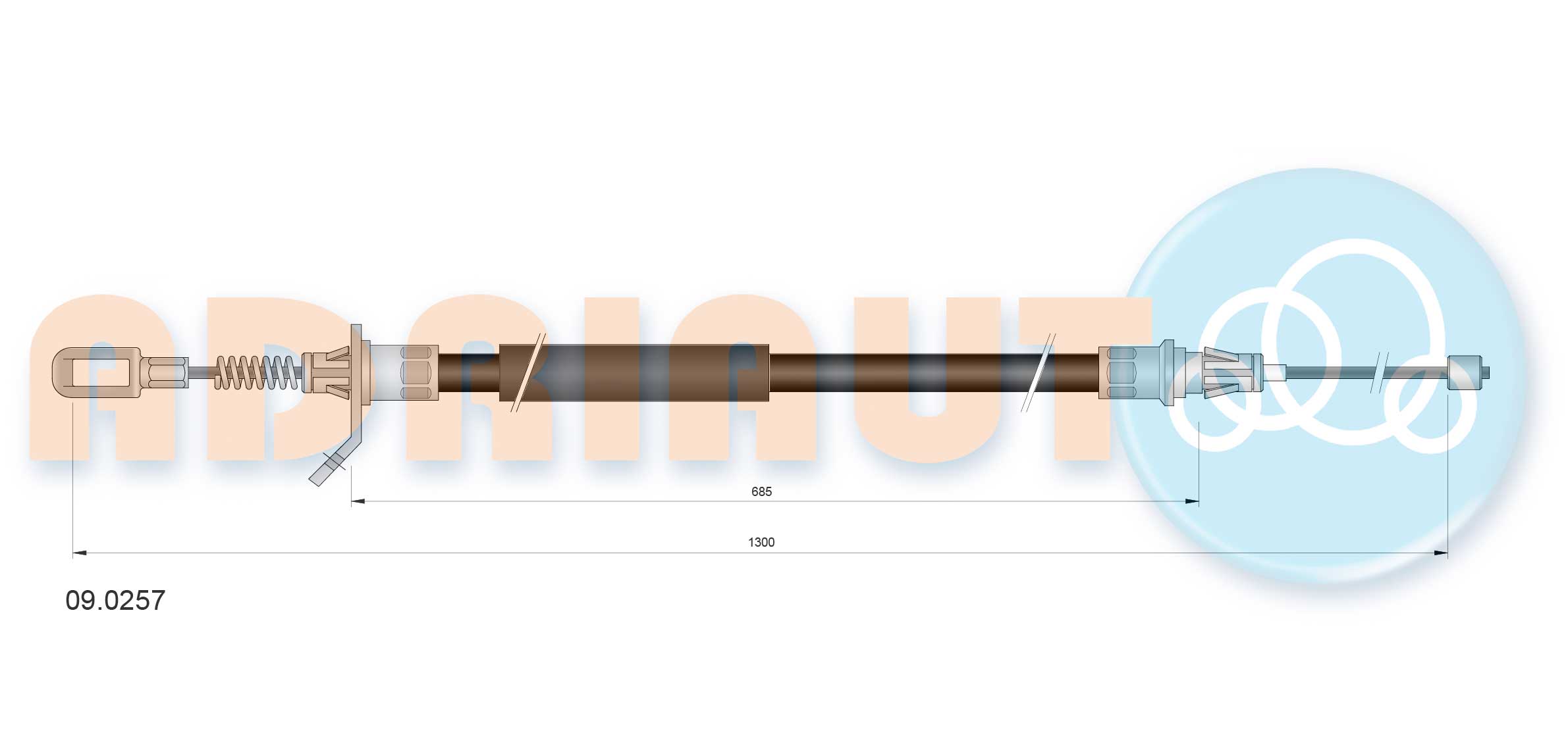 Stovėjimo stabdžio trosas ADRIAUTO 09.0257