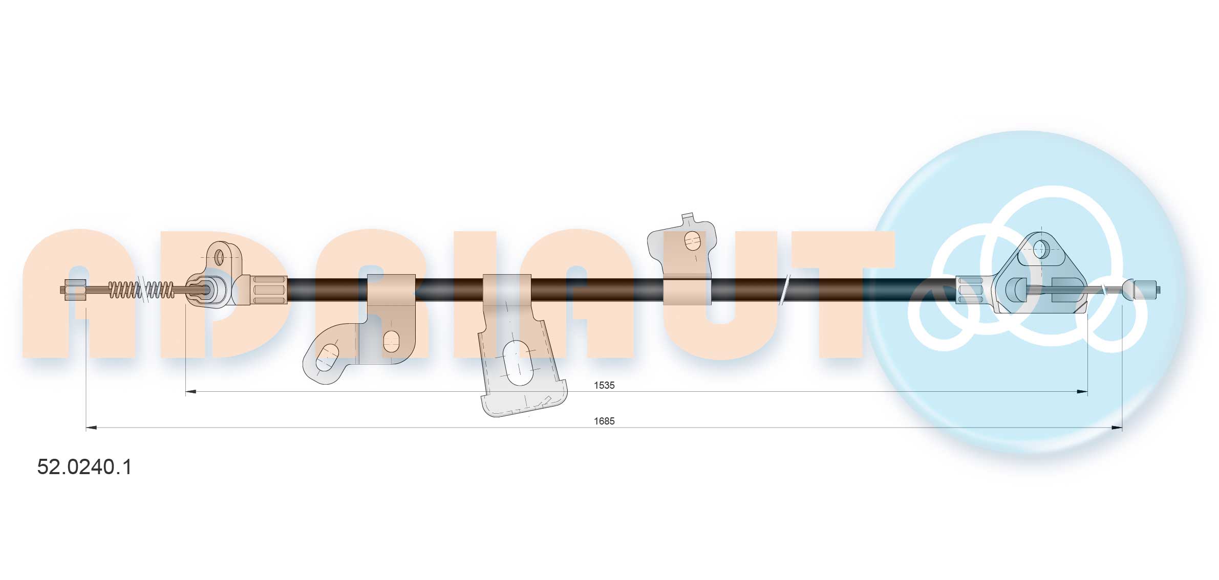 Stovėjimo stabdžio trosas ADRIAUTO 52.0240.1
