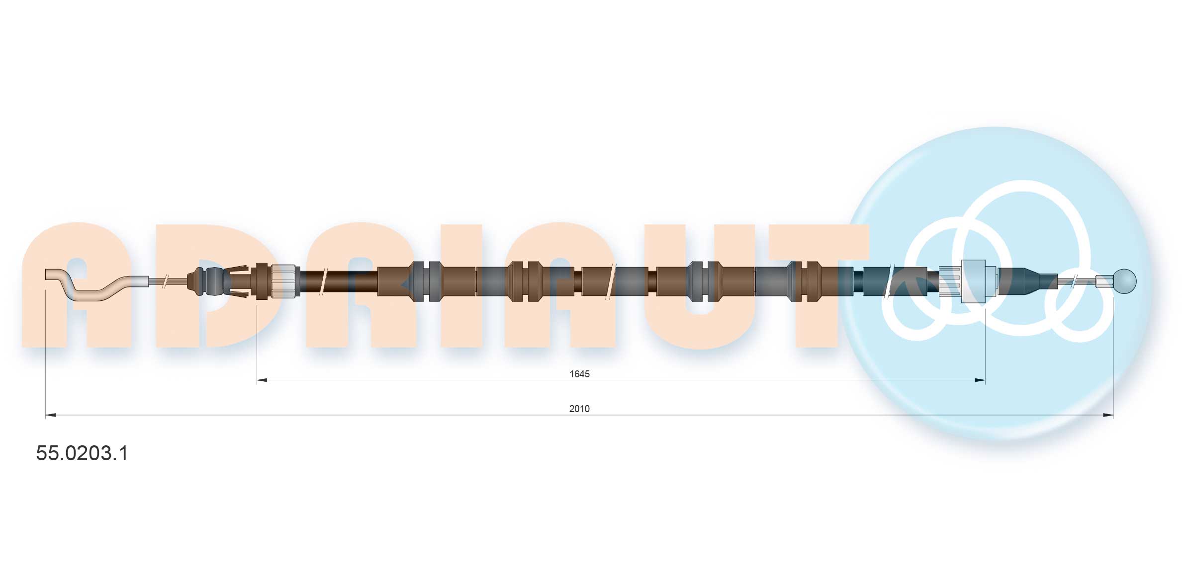 Stovėjimo stabdžio trosas ADRIAUTO 55.0203.1