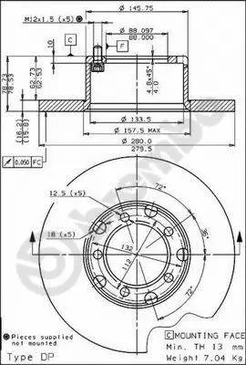 Stabdžių diskas BREMBO 08.3959.20