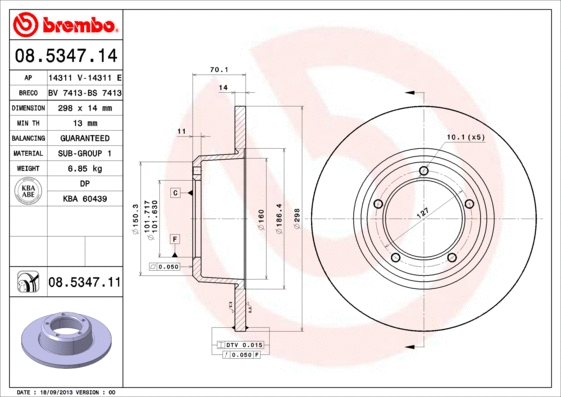 Stabdžių diskas BREMBO 08.5347.11