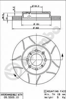 Stabdžių diskas BREMBO 09.5509.75