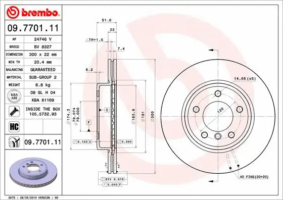 Stabdžių diskas BREMBO 09.7701.11