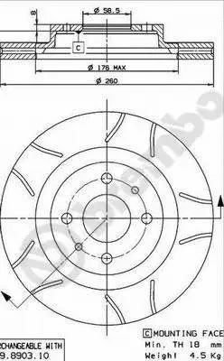 Stabdžių diskas BREMBO 09.8903.75