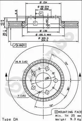 Stabdžių diskas BREMBO 09.9130.75
