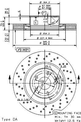 Stabdžių diskas BREMBO 09.9382.11