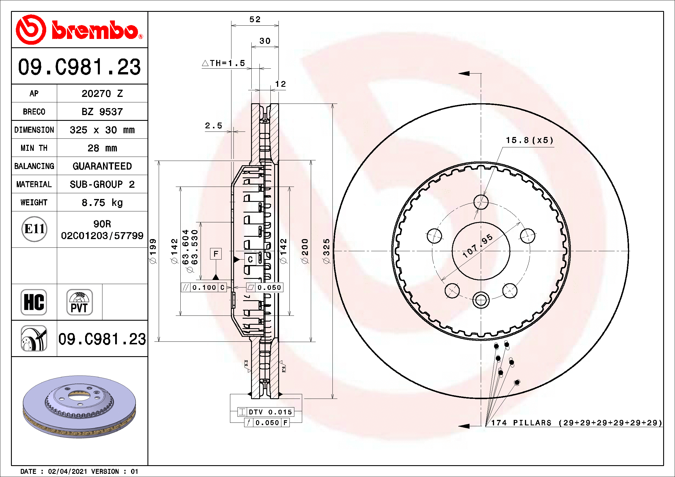 Stabdžių diskas BREMBO 09.C981.23
