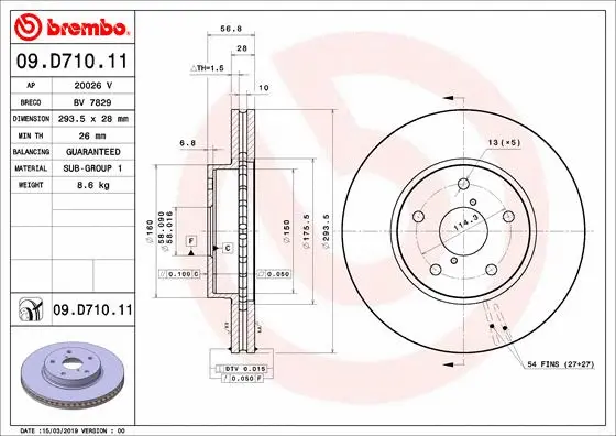 Stabdžių diskas BREMBO 09.D710.11
