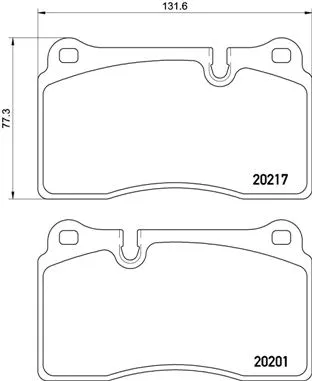 Diskinių stabdžių trinkelių rinkinys BREMBO P 02 002