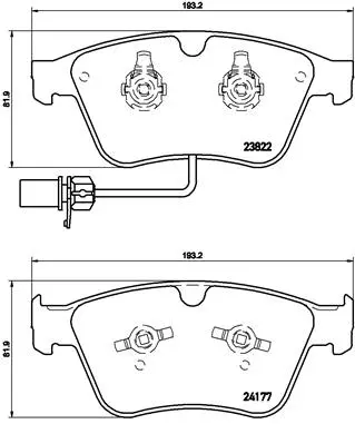 Diskinių stabdžių trinkelių rinkinys BREMBO P 05 003