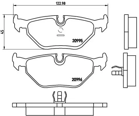 Diskinių stabdžių trinkelių rinkinys BREMBO P 06 011