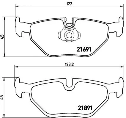 Diskinių stabdžių trinkelių rinkinys BREMBO P 06 023