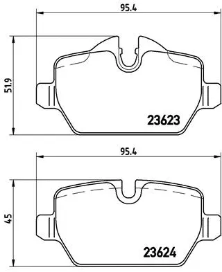 Diskinių stabdžių trinkelių rinkinys BREMBO P 06 037X