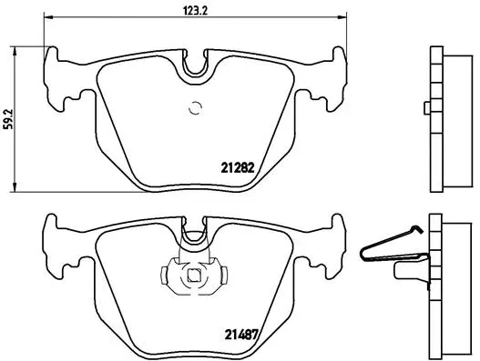 Diskinių stabdžių trinkelių rinkinys BREMBO P 06 044