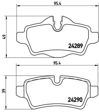 Diskinių stabdžių trinkelių rinkinys BREMBO P 06 052