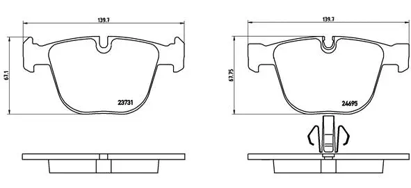 Diskinių stabdžių trinkelių rinkinys BREMBO P 06 053