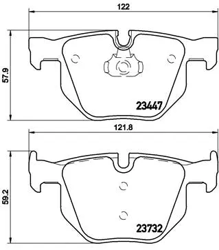 Diskinių stabdžių trinkelių rinkinys BREMBO P 06 056