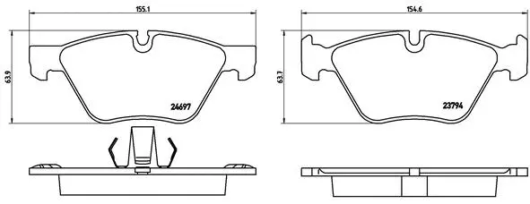 Diskinių stabdžių trinkelių rinkinys BREMBO P 06 060
