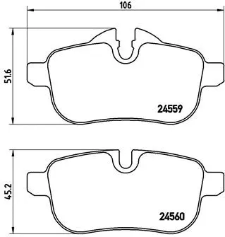 Diskinių stabdžių trinkelių rinkinys BREMBO P 06 062